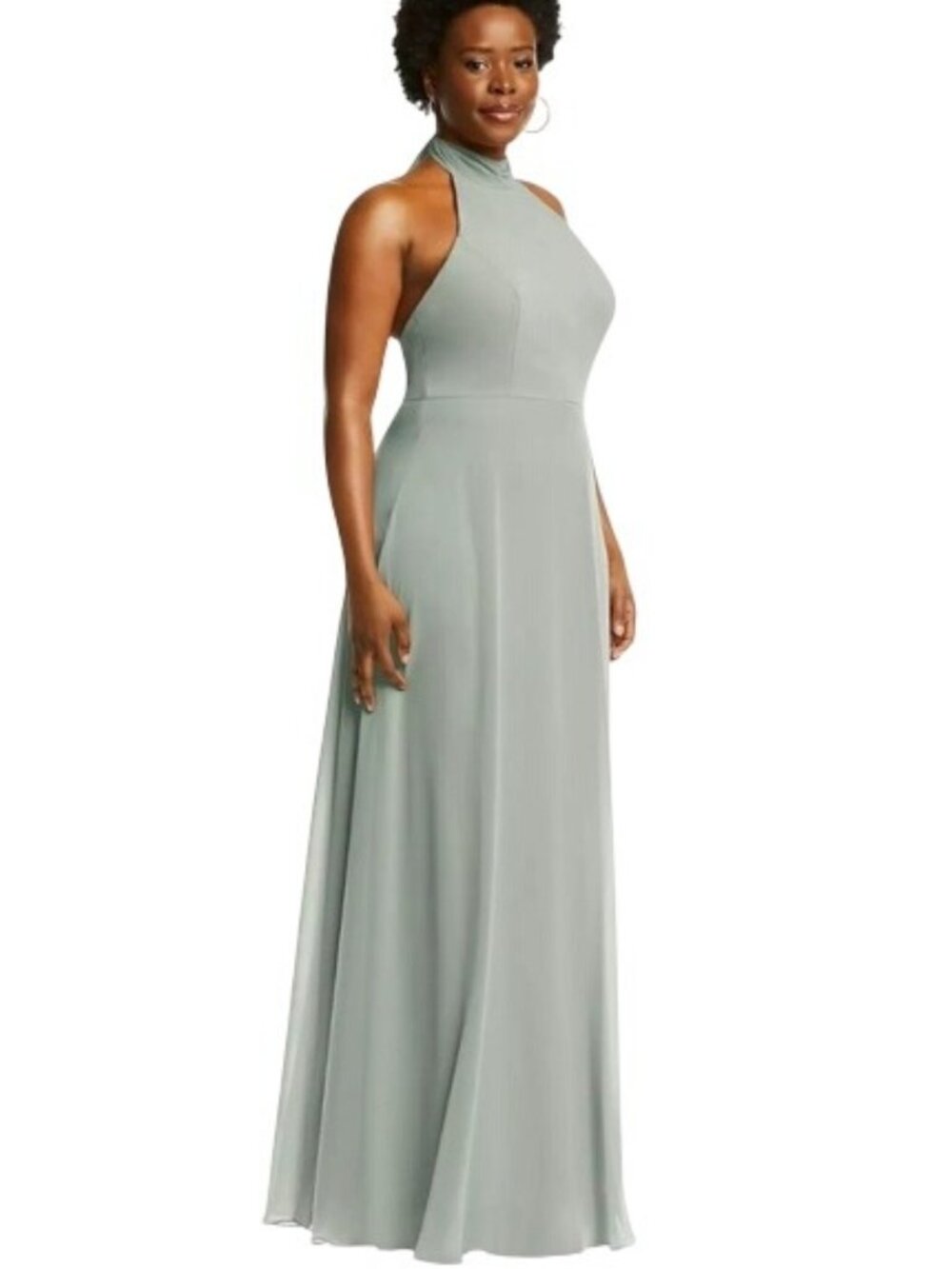After Six High Neck Halter Backless Maxi Dress Size 8 New with Flaw Bridesmaid